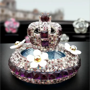 Творчески луксозен Crystal колата парфюм свеж въздух парфюми седалка на сладки цветя Краун кола украса украса