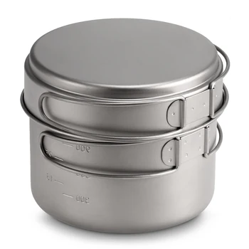 Титан гърне гърне набор от супер Титановая чаша Чаша вода е лесен къмпинг комплект съдове за готвене преносим кулинария инструмент със сгъваема дръжка