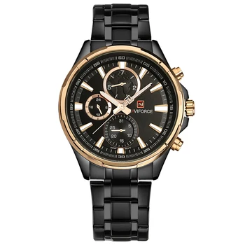 Топ луксозна марка NAVIFORCE мъжки бизнес часовници мъжки кварцов 24 часа дата часовници човек пълен неръждаема стомана спортни ръчни часовници