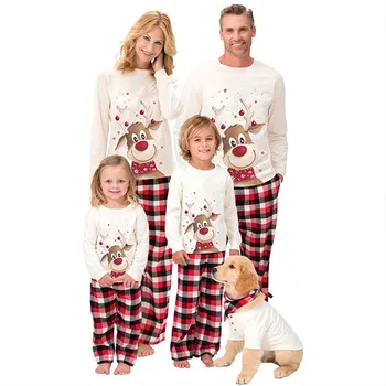 Топ + панталони Семеен комплект пижама пижамный комплект Коледна пижама Семеен комплект пижама детски гащеризон