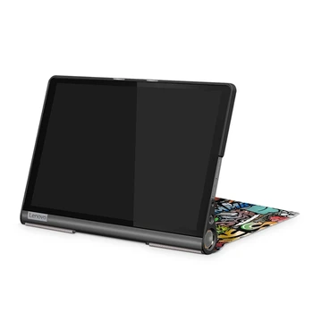 Тънък сгъваем калъф от изкуствена кожа за Lenovo Yoga Smart Tab YT-X705F 2019 Smart Cover for Lenovo Yoga Tab 5 10.1 инчов Funda+фолио+дръжка