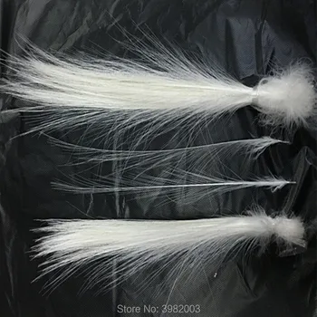 Търговия на едро с високо качество 100шт рядко чисто бяла чапла перо коприна 10-25 см/4-12 см, събрани декоративни аксесоари