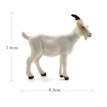 Ферма бяла коза овца моделиране на животни модел на действие на играчката пластмасови фигурки занаяти украса образователни Коледен подарък за деца