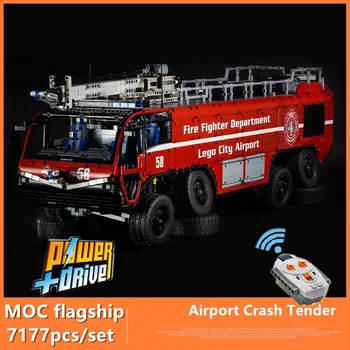 Флагманът на противопожарни LeGINGlys MOC-4446 летище катастрофа търг лодка строителни блокове кран град пожарникар тухли детски играчки