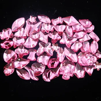 Форми на смесени 50 бр/пакет розов цвят flatback кристал Кристал кристал мъниста апликация лепило за нокти handimade занаят сам украса