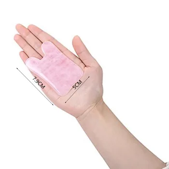 Фън шуй розов Розов кварц Gua Sha Board-терапевтичен релеф и обновяване на кожата W3462