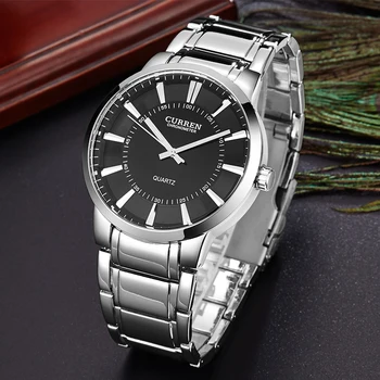 Часовник за мъже на топ луксозна марка CURREN Кварцов спортни часовници, водоустойчиви мъжки напълно стоманени армейските военни мъжки часовник Relogio Masculino
