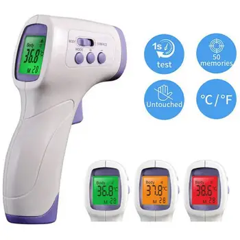 Челото безконтактен инфрачервен термометър тялото ABS за възрастни и деца с LCD дисплей на цифров лазерен температурен инструмент 1 компл.