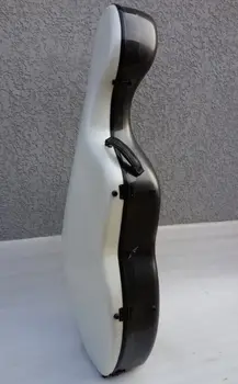 (Черно/бяло) mix-and-match carbon fiber composite cello case 4/4,безплатна доставка