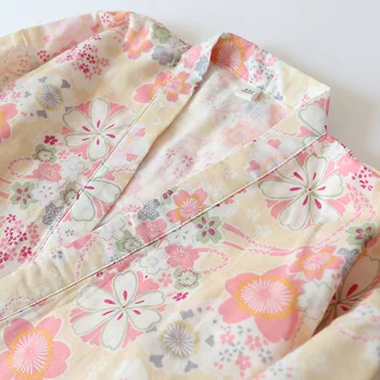 Японски стил кимоно памук свеж стил пижами костюм женски случайни пролет и лято пижами пижама от две части за домашно обслужване