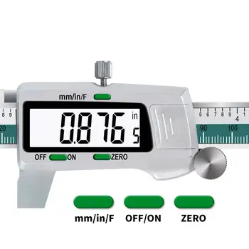 0,01 мм точност LCD штангенциркуль 150 мм от неръждаема стомана цифров дисплей челюсти фракция метричен инча измервателни инструменти с кутия