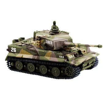1/72 Rc Mini Tank Model Germany Тигър Battle Tank War Имитация На Звука Дистанционно Управление На Автомобил Армейски Автомобил Деца Електронни Автомобили