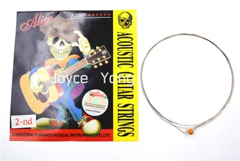 10 Pack Alice A206P/015 акустична китара струни 2nd B-2 Yellow Ball-End Single Stainless Steel String