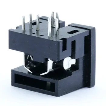 10 бр. / лот 6 Pin Mini-DIN женски конектор прав ъгъл / 90 градуса на ПХБ Panel Mount 6 Pin DIN Mini Jack Socket шаси терминали