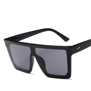15 цвята плоски слънчеви очила Мъже, Жени марка дизайнер квадратни нюанси наклон слънчеви очила за мъже cool One Piece UV400 огледало