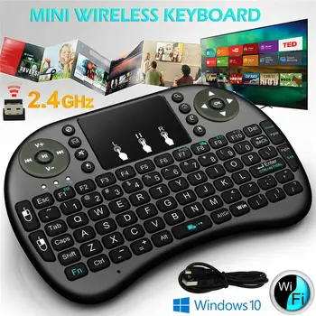 2.4 G Безжична мини клавиатура Air Mouse Тъчпад Wireless Keyboard руски английски ивритская версия за PC Android Smart TV BOX KY