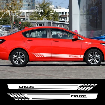 2 елемента автомобилна врата странични етикети авто дълга ивица, стикер за Chevrolet Cruze светлоотразителни авто винилови спортни стикери за украса и аксесоари