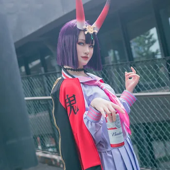 2019 Fate/Grand Order Assassin Shuten-douji Cos Woman JK Секси Моряк Uniform cosplay костюм за Хелоуин топ+пола+колие+чорап