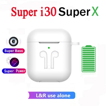 2020 New I30 Super X XS TWS Ear Рецептори безжични слушалки Bluetooth слушалки 9D Бас слушалки PK I7s I30 I11 I12 I9s I14 слушалки