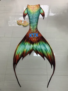 2020!NEW Kids Adults Mermaid Tail with monofin Swimmable Filper Costume for Women Cosplay Costumes Swimming Swimwear Costumes