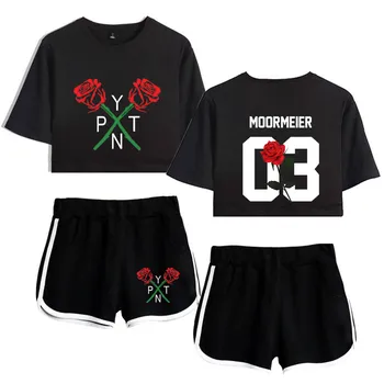 2020 Web Celebrity Payton Moormeier PYTN Print Tracksuit Ladies Women Two Piece Set Top and Shorts Matching Sets Sportwear