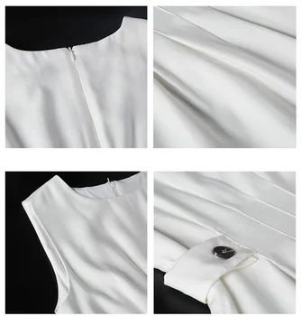 2020 Women Solid White Black Fashion-Елегантни Ежедневни Party Dress O образно деколте без ръкави танк сарафан женски почивка Vestido