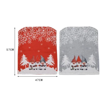 2020 Коледа столове делото карикатура на Дядо коледа сняг на шаблон на печатни нетъкан текстил червен сив допълнителен начало трапезария Коледа интериор