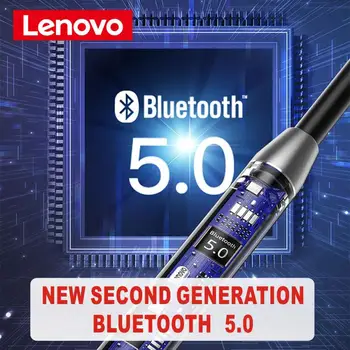 2020 новият Lenovo HE08 Bluetooth 5.0 маточната каишка безжични слушалки двоен динамичен 4 драйвер metal hi-fi системи стерео спортна магнитна слушалка