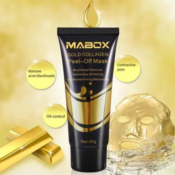 24-каратово Злато Collagen Peel Off Black Mask Peeling Acne Treatment Face Mask Black Deep Cleansing Blackhead Отстраняване грижа за кожата