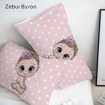 3D cartoon калъфка калъфка за поръчка / 50x70 / 50x75, сладко бебе розово декоративни калъфки за възглавници, завивки за деца / деца / момче / момиче