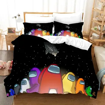 3D игра сред нас 2/3шт комплект постелки костюм дете стеганое одеяло корица карикатура играта печатна легло дете Скоростен спалня легло с пухени спално бельо