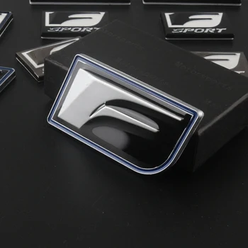 5 компл. черно сребърен пистолет син F спорт квадратен дълъг бар емблема-хром метал преустройство на автомобила стайлинг багажника крило стикер лого за Lexus