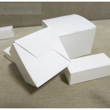50шт направи си САМ Бяла хартиена кутия бонбони, торта подарък полза на кутия за съхранение на бижута