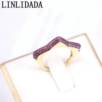 5Pcs Adjustable CZ Star Ring, New Fashion Gold Color Ring, Cz micro pave Rings дамски бижута