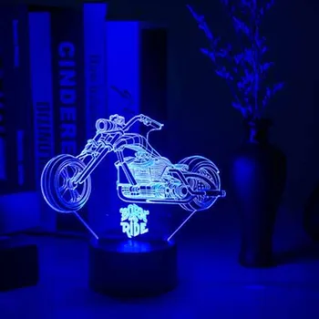 7 цвята с промяна на моторни байк лека нощ 3D led лампи