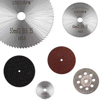 74шт прорезна кръг комплект HSS трионени дискове, диамантени режещи дискове за дърво, пластмаса, метали за въртящи се инструменти Dremel