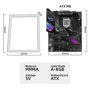 A-RGB дънна платка Lighting Pad 5V3Pin PC Frame Case ATX и MATX ITX MOBO Decoration AURA SYNC Custom MOD акрилен панел