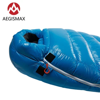 AEGISMAX G1 серия спален чувал 95% Бял гъши пух Мумия къмпинг студена зима ultralight дефлектор дизайн срастване удължен