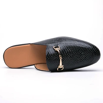 AGSan Men Mules дизайнерски обувки, мокасини за пушачи кожена мързелива обувки слипоны на равна подметка Обувки за шофиране лятна мода вечерни обувки за мъже