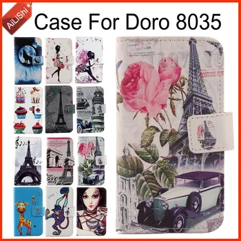 AiLiShi Case За Doro 8035 Луксозен Флип Оцветени Кожен Калъф 8035 Doro Exclusive Special Phone Skin Cover+Проследяване На Склад