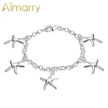Aimarry 925 Стерлинги Сребърни Бижута, Мода Бижута Висулка Морска Звезда Гривна За Жени Чар Рожден Ден, Сватбени Подаръци