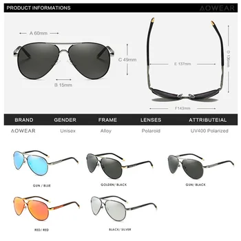 AOWEAR самолетни поляризирани слънчеви очила мъжете шофиране огледало слънчеви очила мъжки марката дизайн, класически пилот очила Oculos Gafas De Sol