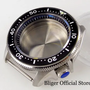 BLIGER New 200M Waterproof Steel 41 mm Automatic Watch fit Case NH35A NH36A насочената bezel метална делото