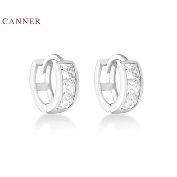CANNER Wide-faced Diamond Personality обеци обръчи 925 сребро Циркон обеци за жени, бижута Aretes De Mujer