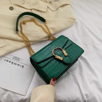 Crossboby чанти за Woemen 2021New луксозни чанти ПУ Крокодил шаблон мода Дама дизайнер високо качество дамски чанта