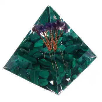 Crystal зелено Дърво на жизнената енергия кръг изцеление Crystal рейки пирамида чакра камък Orgon Orgonite пирамида Fengshui
