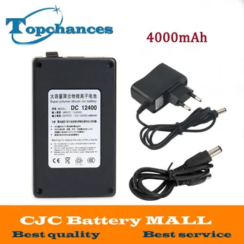 DC12400 Protable 4000mAh for DC 12V Super Rechargeable Switch Li-ion Battery Pack US/EU Plug With Case For Camera camcorders