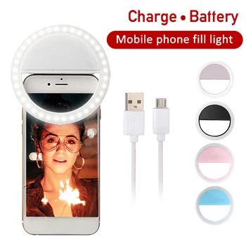 Dimmable USB charge LED Selfie Ring Light джобно допълнително осветление фотография Selfie Enhancing Fill Light за смартфон