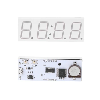 DS3231 електронни САМ 0.8 инча точкова Матрица led часовници комплект 4-цифрен дисплей 5V Mciro USB автомобилни часовници