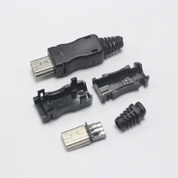 EClyxun 100 бр./лот САМ OTG Mini Type B USB 5Pin заваряване мъжки конектор 4 в 1 жак адаптер черен